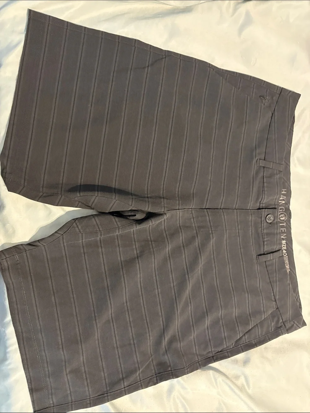 Men's Shorts - Black, Khaki Gray, Light Blue, Black & Grey Striped